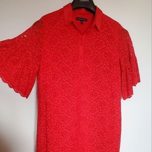 Red lace Banana Republic dress, size L (tall)